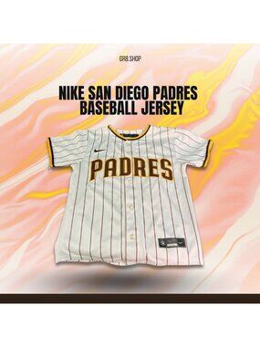 NIKE San Diego Padres Tatis Jr. #23 Baseball Jersey Size S White Pinstripes Offi